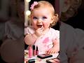 Baby Girl Doing Meckup Himself Cutebaby 