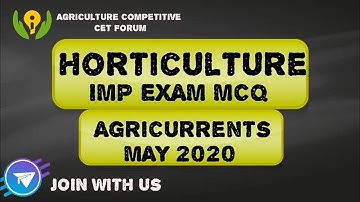 Horticulture| Agri Current Affairs|  imp MCQ Test Series| UPSC,AIEEE JRF,SRF,ARS Agri| Crash Course