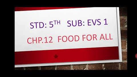 std 5th, EVS 1, Chapter 12, Food For All, maharashtra state board.