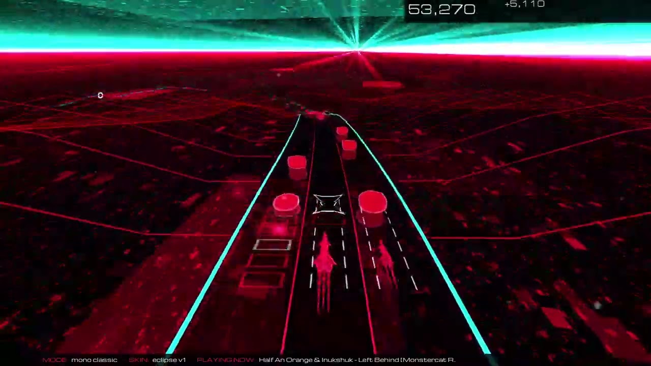 Audiosurf 2 Ep. 1928: Half An Orange & Inukshuk - Left Behind. 241K score. Mono Classic.