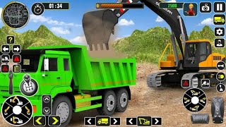 Long Trailer Truck Transporter Excavator | Construction Vehicles Delivery | Android Gameplay