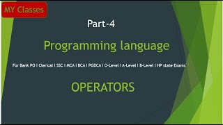 Operators in C  Language I Operators in Programming Languages I Types of Operators in C language