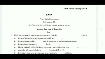 +3 (bcom) 3rd Semester, Core-6 Question Paper 2020 Of Utkal University. #odisha #bcom