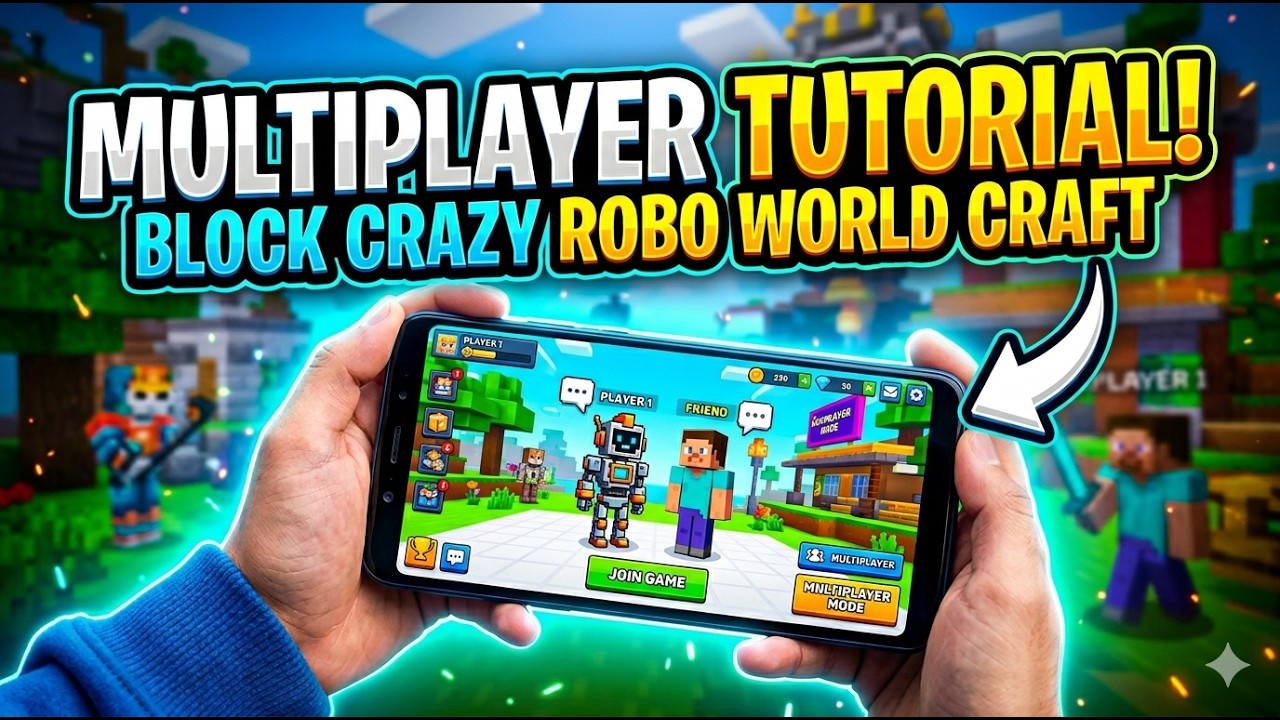 Robozcraft How To Play MULTIPLAYER In Block Crazy Robo World Craft || Play With ...
