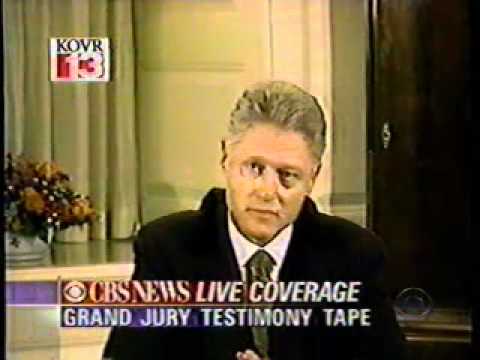 Image result for president bill clinton's grand jury monica lewinsky testimony is aired on tv