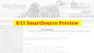 Klip2save. 8/11  smart source  paper coupons