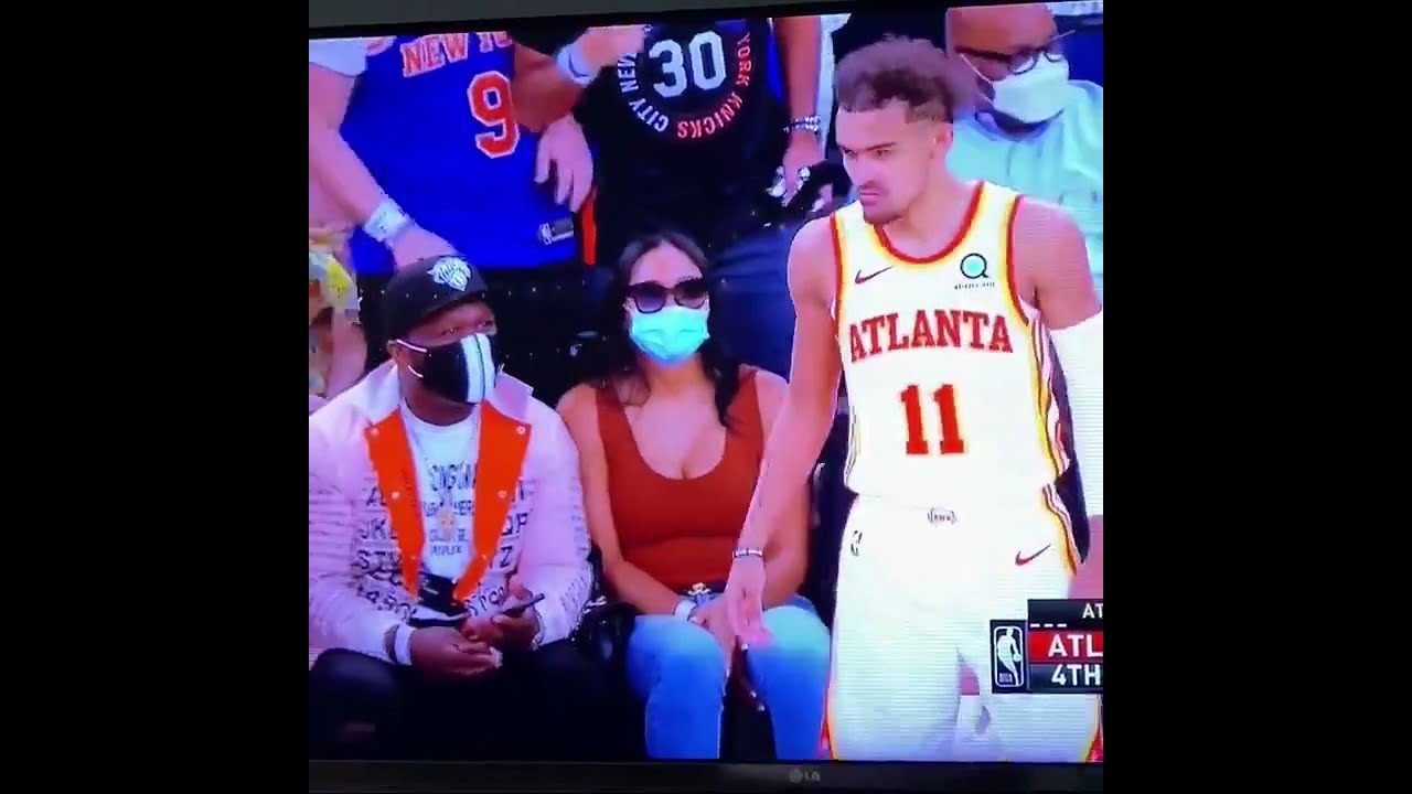 New York Knicks fan SPITS on Trae young ❗❗❗