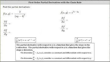 Determine Partial Derivatives Using the Chain Rule: Functions of Two Variables