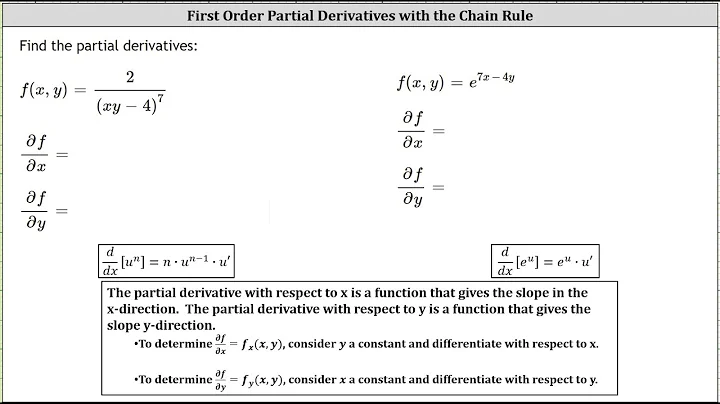 Determine Partial Derivatives Using the Chain Rule: Functions of Two Variables
