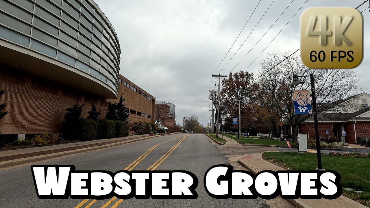 Driving Around Webster University & Webster Groves, Missouri in 4k Video