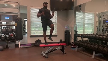 Transverse Step Up to Balance + Curl to Overhead Press