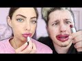 100 LAYERS OF LIPSTICK CHALLENGE!! (ALLERGIC REACTION)