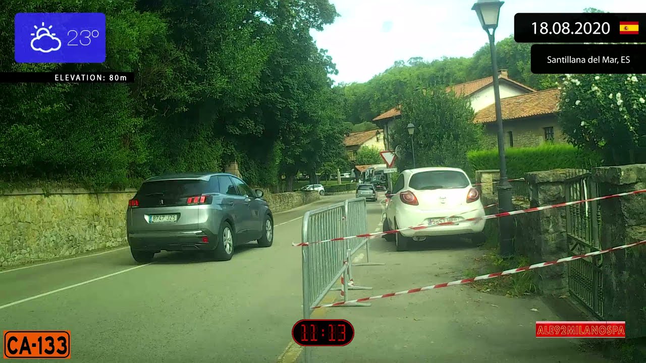 Driving through Cantabria (Spain) from Quijas to Santillana del Mar 18.08.2020 Timelapse x4