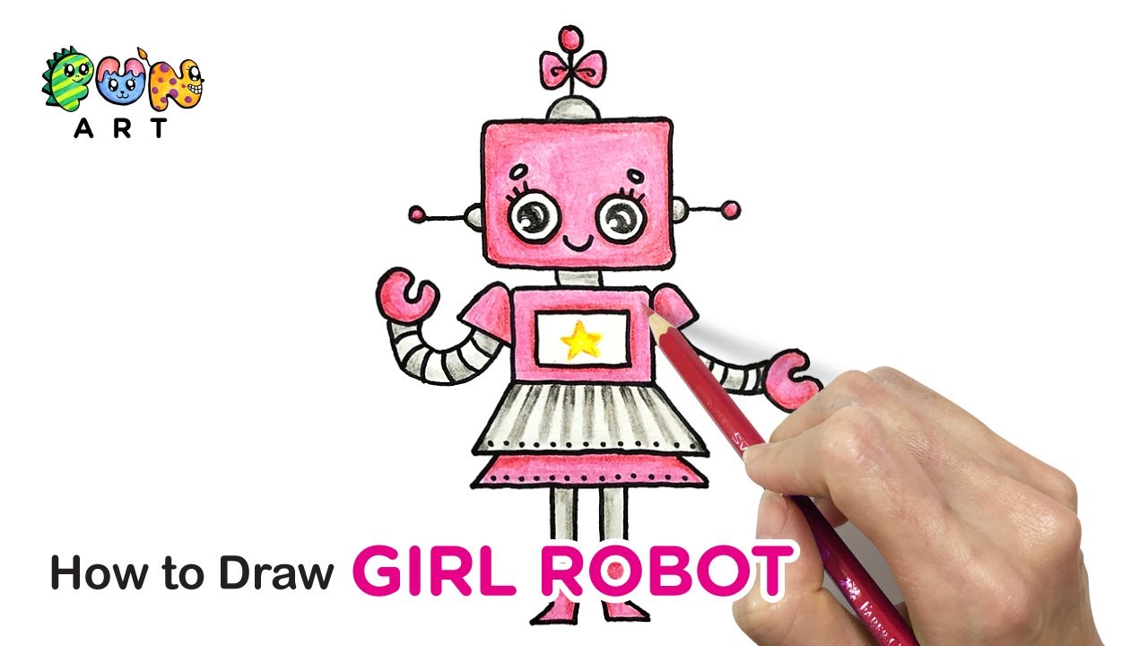 🤖 How to Draw a Cartoon Robot  Easy Drawing for Kids 