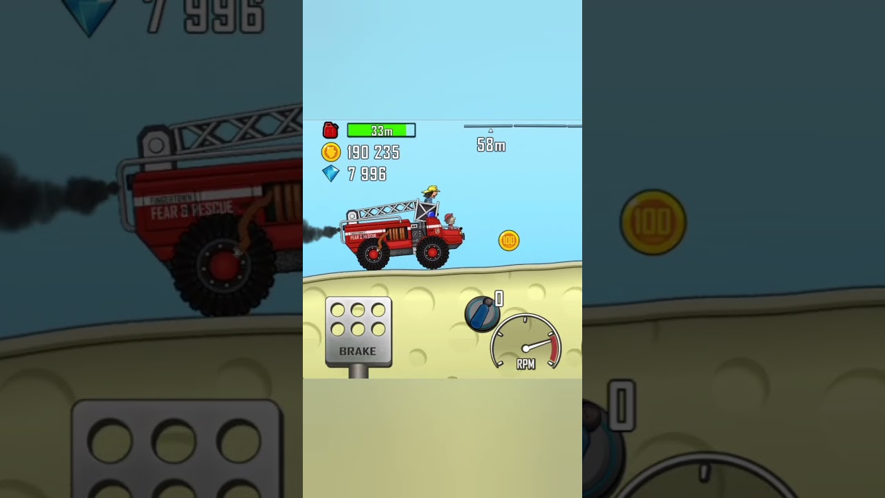 Hill Climb Racing Fire Truck 🚒 - Desert Gameplay Video 