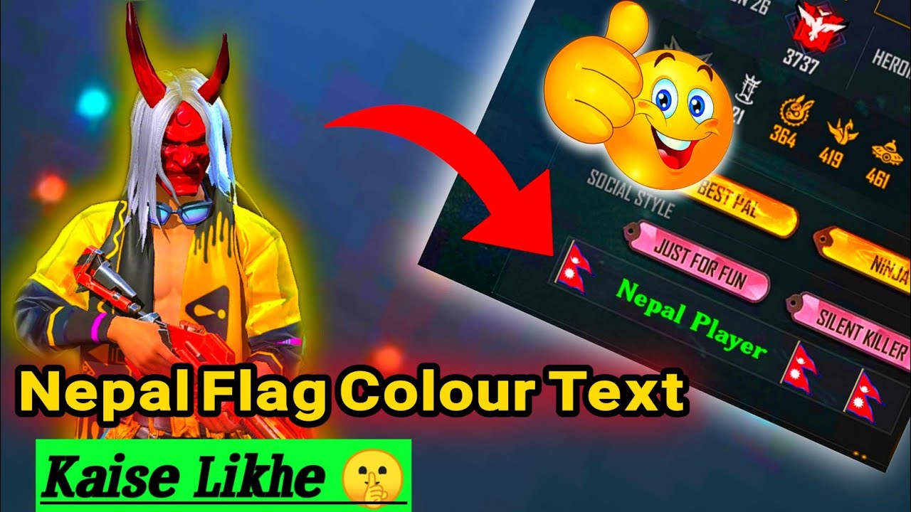 Free fire Nepal Flag colour code🇳🇵 ff bio colour code free fire bio