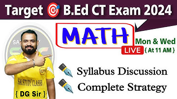 Introduction | MATH | For Utkal/IGNOU & Govt B.Ed CT Exam 2024 | DG Sir