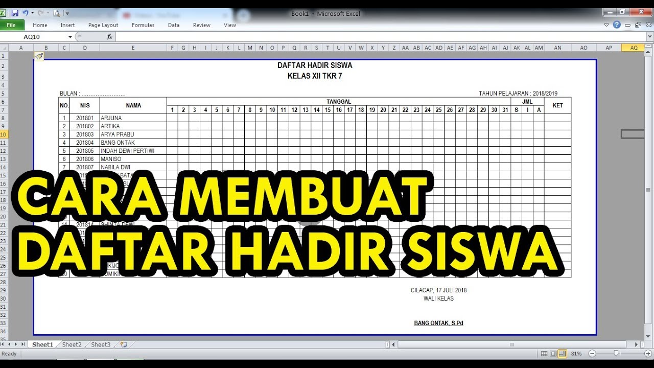 daftar hadir siswa