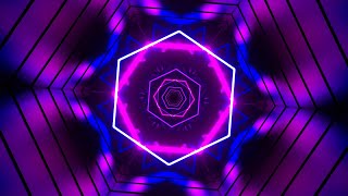 VisionKanal 4K – Hexagonal Tunnel in Pink and Blue Neon | No Sound [2 Hours]