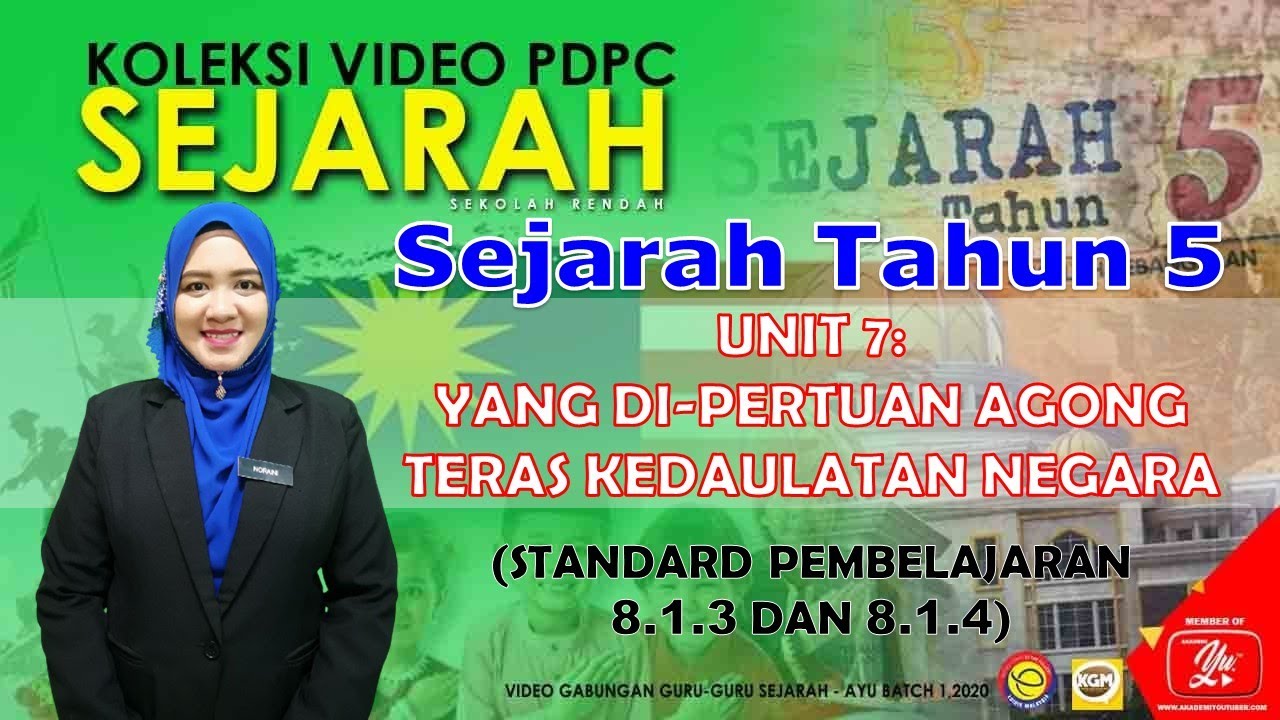 SEJARAH TAHUN 5 UNIT 7 : YANG DI PERTUAN AGONG TERAS KEDAULATAN NEGARA  (BAHAGIAN 1)