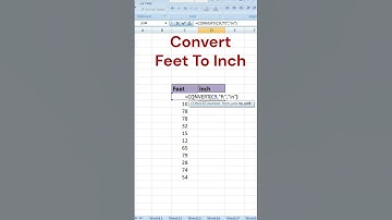 How To Convert Feet To Inches and Inches To Feet Excel | #excel #excelshortsvideo  #exceltips