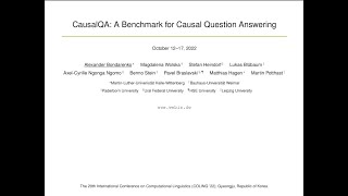 COLING 2022: CausalQA: A Benchmark for Causal Question Answering