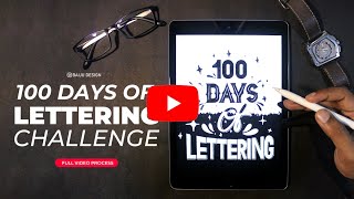 How to Lettering | 100 days of lettering processing video on Procreate screenshot 1