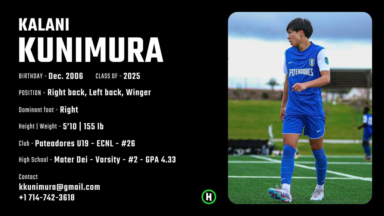 Kalani Kunimura (2025 Graduation) Highlights from 2023 (ECNL