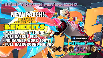 NEW! - Script Skin Roger Metro Zero No Password! | Full Effect & Voice | Patch Terbaru!