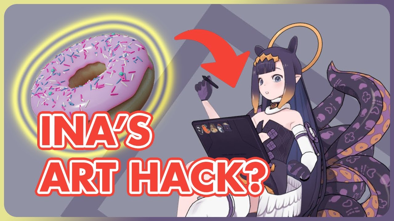Ina Speeds Up her Drawing with this ART HACK 【Hololive EN Subs】