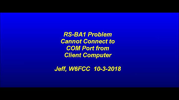 RS BA1 Cannot Connect to COM Port