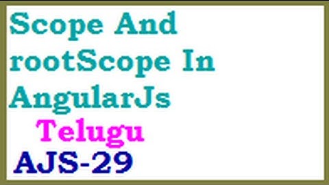 Scope And rootScope In AngularJs Telugu-vlr training