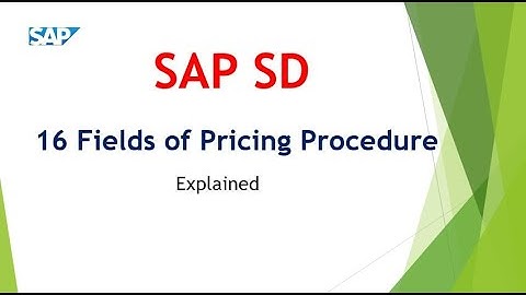 16 Fields of pricing procedure SAP SD || SAP SD Tutorials