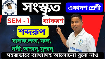🎯সংস্কৃত - শব্দরূপ [CLASS - 11 SEM- 1] ব্যাকরণ  #sanskrit #wbchse ।। সহজভাবে বুঝে নাও।।