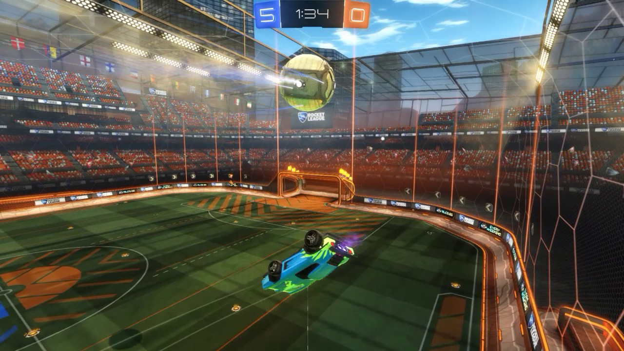 Rocket League Off the wall rebound goal YouTube