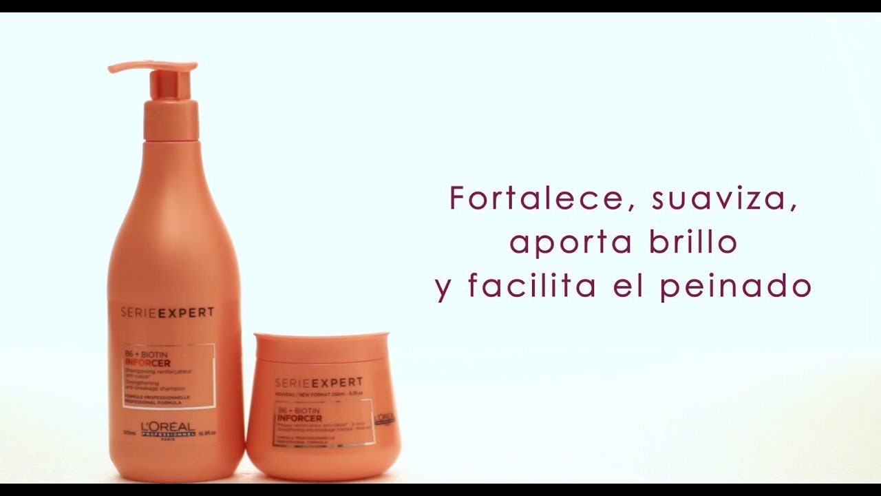 Champú Inforcer de L'Oreal Expert (500ml) + Mascarilla Anti-rotura Inforcer (250ml) cabelo azul
