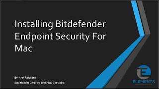 Installing Bitdefender Endpoint Security for Mac