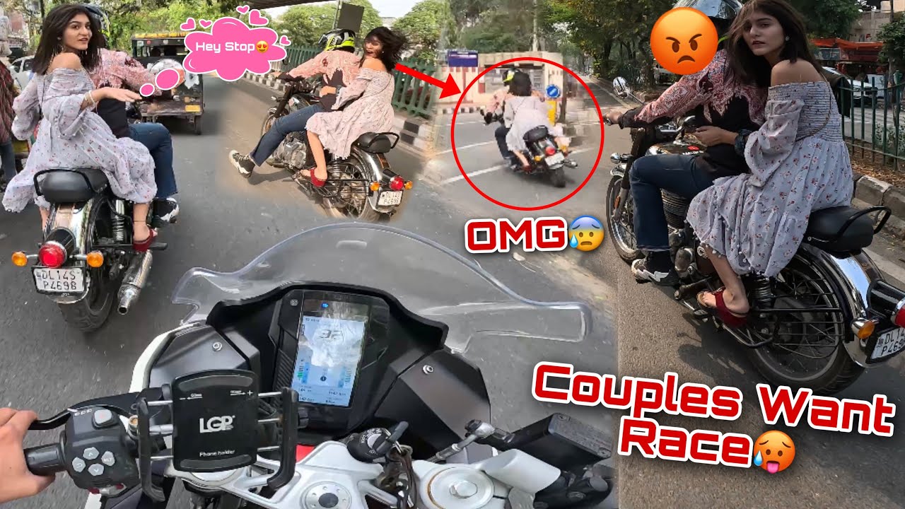Stranger Hot Girl Stop Me 🥵 || Race Ka Challenge Diya Ladki Ne 🙄 BMW Vs Bullet Hyper Ride❤️