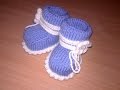 Вязаные пинетки спицами knitting booties.Часть 1.Как связать простые пинетки спицами+для начинающих.