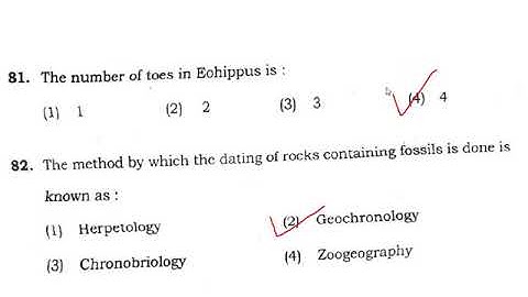 BHU M.Sc. Zoology (2016) entrance MCQ