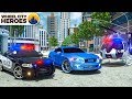 Police Car, Helicopter, Fire Truck pretend to catch Sports Car | Wheel City Heroes (WCH) New Cartoon