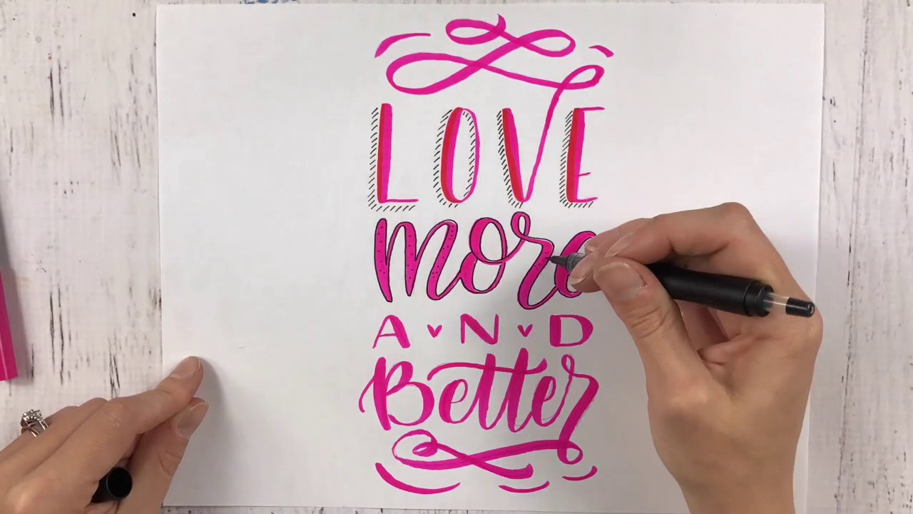 Part 1 of My Hand-lettering Series #onephrasetenways - YouTube