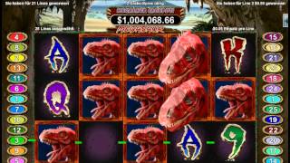 Megasaur Slot Rtg - Freespin Feature - Big Win With Red Dino