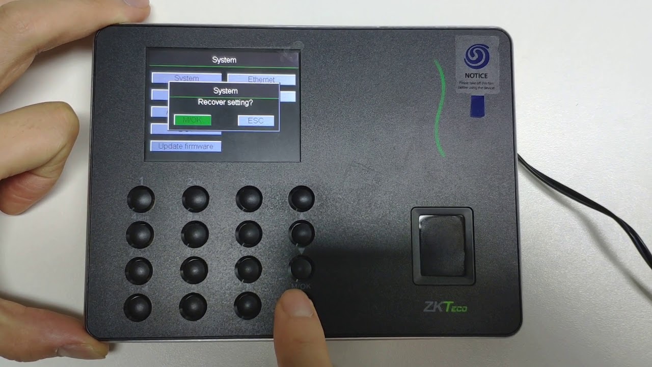 ZKTeco Time Attendance WL10&WL20 RESET YouTube