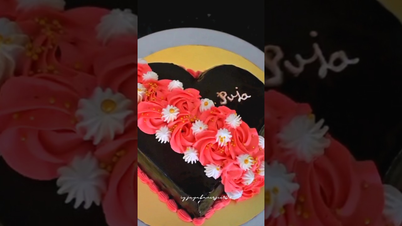 Heart shape chocolate truffle cake || cake decoration || 