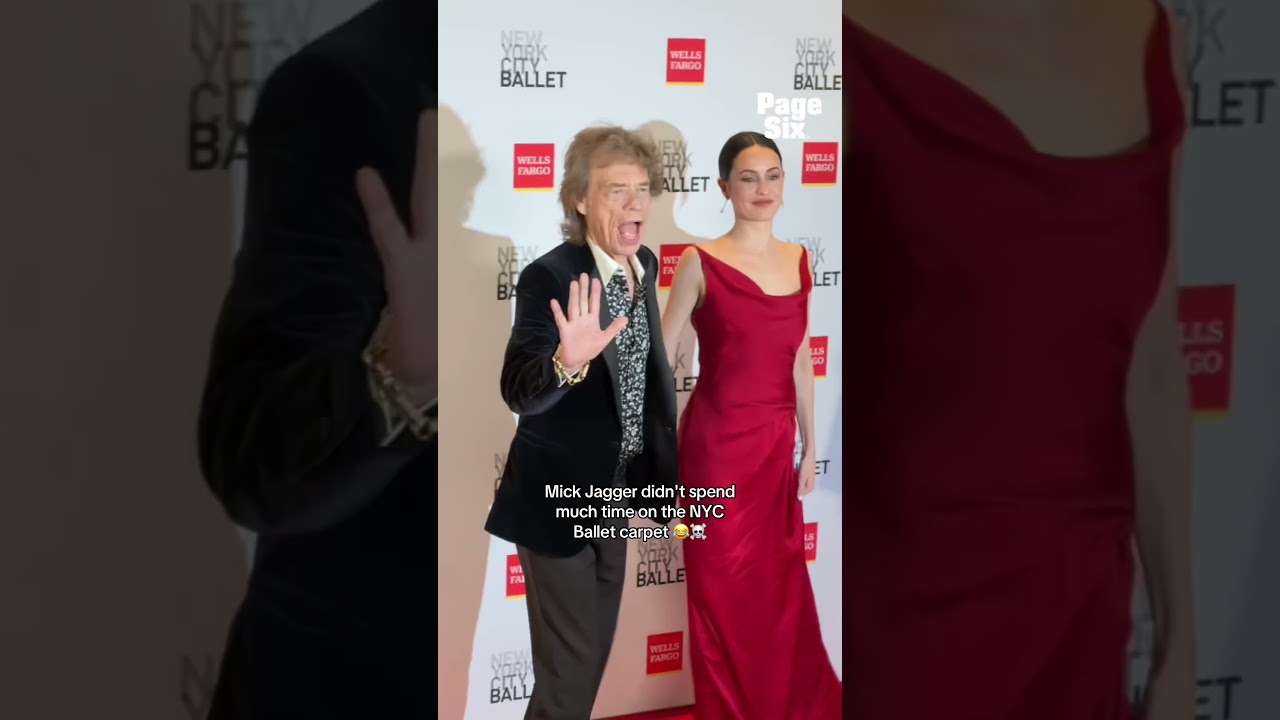 Mick Jagger & Melanie Hamrick at New York City Ballet 2025 Fall Fashion Gala red carpet 