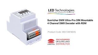Sunricher Dmx Ultra-Pro Din Mountable 4 Channel Dmx Decoder With Rdm