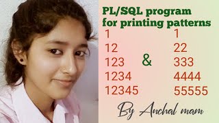 PL/SQL program for printing pattern|PL/SQL program for printing triangle pattern using numbers