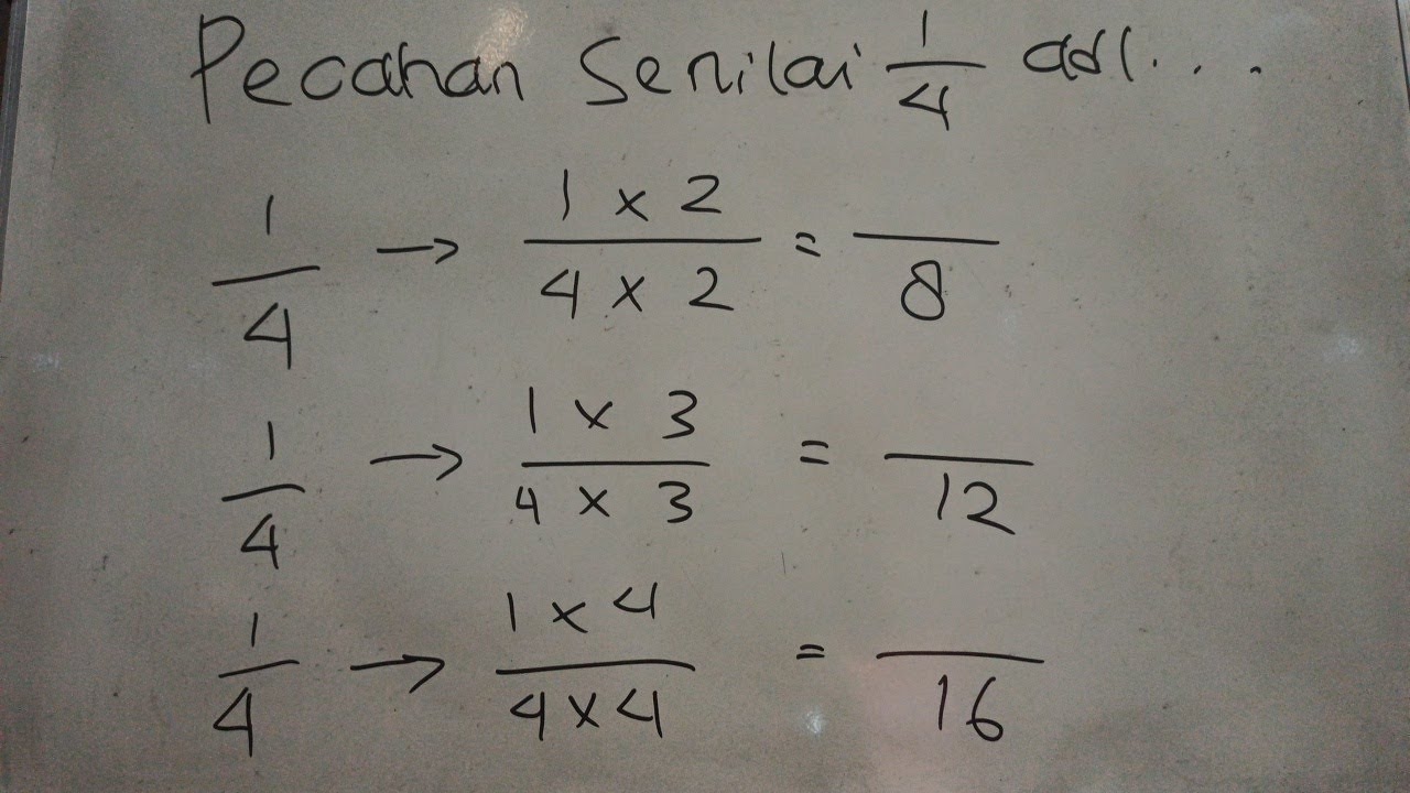 Pecahan Yang Senilai Dengan 1/4 Adalah, Pecahan Yang Senilai Dengan 1 ...