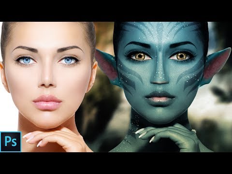 Photoshop Tutorial - How to Paint onto a Face(AVATAR EFFECT)